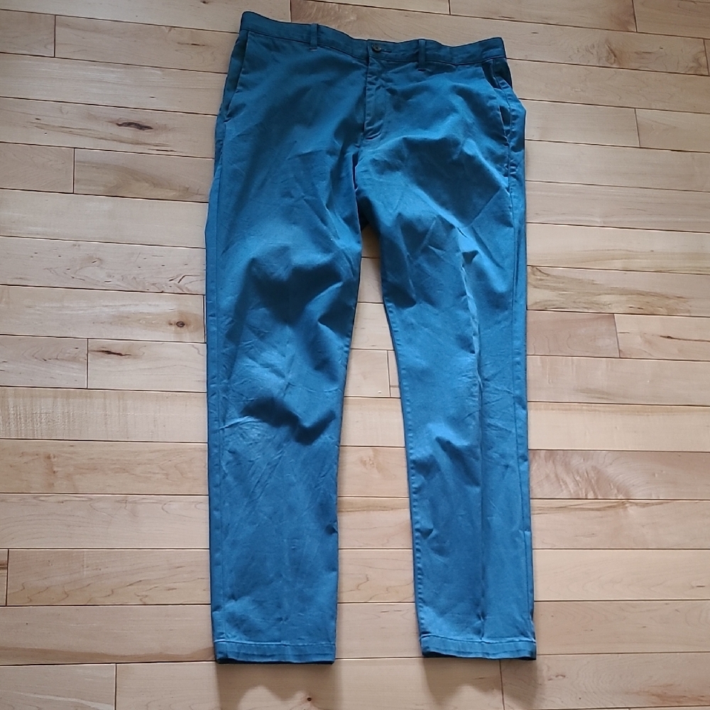 Theory Men's Size 36 Waist Blue/green Chinos Cotton Blend Straight Leg